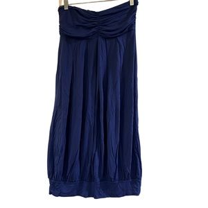 Blue strapless dress